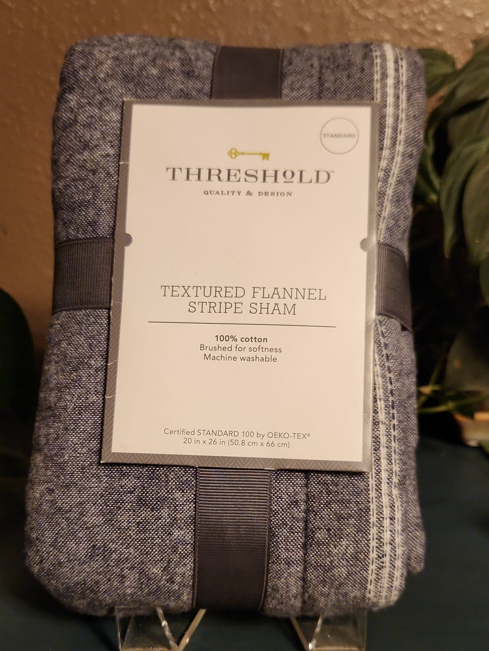 Textured Flannel Stripe Cotton Sham Black And White NWT BRAND NEW